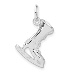 Sophia Jewelers Sterling Silver 3D Ice Skate Charm Polished Finish
