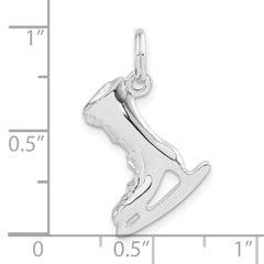 Sophia Jewelers Sterling Silver 3D Ice Skate Charm Polished Finish