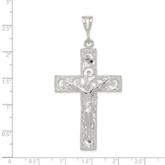 Sterling Silver 925 Polished Crucifix Pendant with Anti-Tarnish Finish