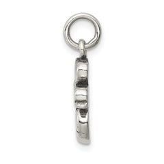 Sterling Silver 925 Soccer Charm with Polished Antique Finish
