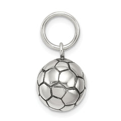 Sterling Silver 925 Soccer Ball Charm Polished Vintage Style