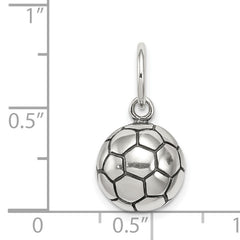 Sterling Silver 925 Soccer Ball Charm Polished Vintage Style