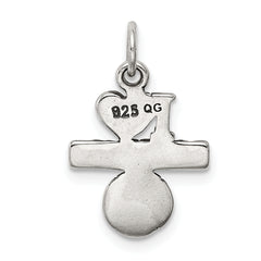 Sophia Jewelers Sterling Silver Antique Baseball Charm Polished Finish