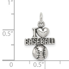 Sophia Jewelers Sterling Silver Antique Baseball Charm Polished Finish