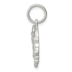 Sterling Silver 925 Skull Charm with Clear CZ Polished Finish