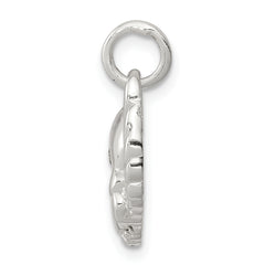 Men's Sterling Silver 925 Skull Wing Charm with Clear CZ