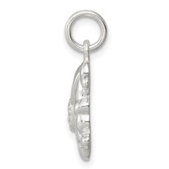 Men's Sterling Silver 925 Skull Charm with Clear CZ Stones