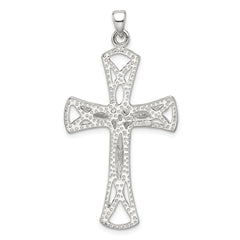 Sophia Jewelers Sterling Silver Polished Crucifix Pendant with Anti-Tarnish Finish