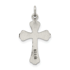 Sterling Silver 925 Cross Charm with Polished Antiqued Finish