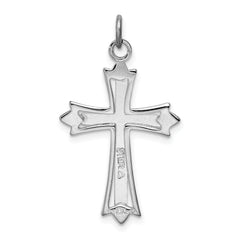 Sterling Silver Two-Tone Cross Pendant with Gold Accents Polished Finish