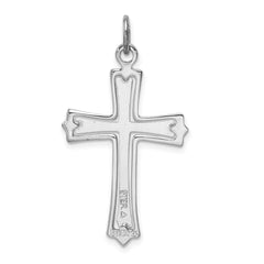 Sterling Silver Two-Tone Cross Pendant with Polished Rhodium & Gold Finish