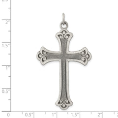 Sterling Silver 925 Cross Pendant with Antiqued Finish Elegant Design
