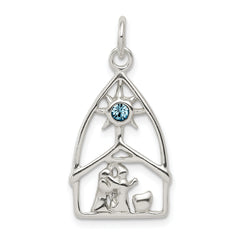 Sterling Silver & Stellux Crystal Nativity Charm