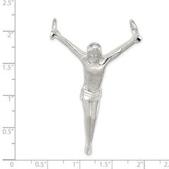 Sterling Silver 925 Crucified Christ Pendant with Polished Anti-Tarnish Finish