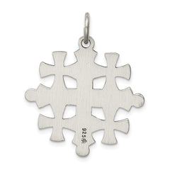 Sterling Silver 925 Jerusalem Cross Pendant with Polished Antique Finish