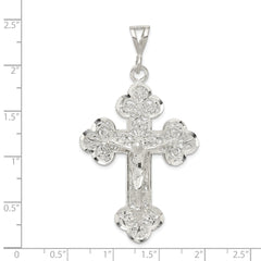 Sterling Silver 925 Polished Crucifix Pendant with Anti-Tarnish Finish