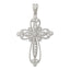 Sterling Silver Rhodium-plated CZ Filigree Cross Pendant