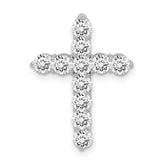 Sterling Silver Rhodium-plated CZ Cross Pendant