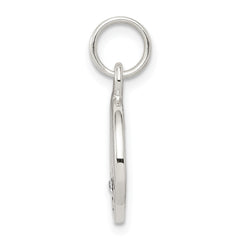 Sterling Silver 925 Crystal Faith Charm with Antiqued Elegant Finish