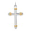Sterling Silver Rhodium-plated & 18k Gold-plated Rope Cross Pendant
