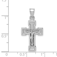 Sophia Jewelers Sterling Silver 3D Latin Crucifix Pendant Polished Finish
