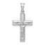 Sterling Silver Rhodium-plated Hollow Latin Crucifix Pendant
