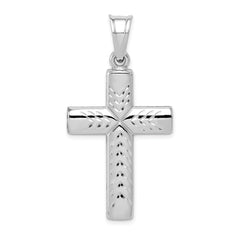 Sophia Jewelers 925 Sterling Silver 3D Latin Crucifix Pendant Rhodium-Plated Polished Finish
