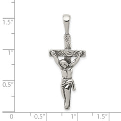 Sterling Silver 925 Polished Crucifix Pendant Antique Design