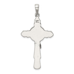 Sterling Silver 925 Polished Iona Crucifix Pendant Elegant Antique Design