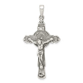 Sterling Silver Antiqued Iona Crucifix Pendant