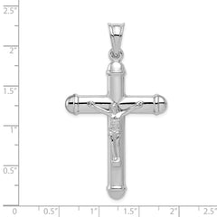 Sterling Silver 925 Reversible 3D Crucifix Pendant with Rhodium Polish
