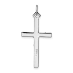 Sterling Silver 925 Crucifix Pendant with Rhodium Plating Polished Finish