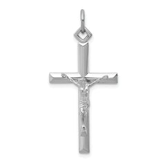 Sterling Silver Rhodium-plated Crucifix Pendant