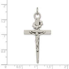 Sophia Jewelers Sterling Silver 925 Antiqued Crucifix Pendant Polished Finish