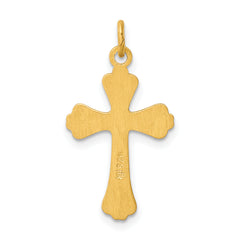 Sterling Silver 24k Gold-Plated Cross Charm with Polished Finish