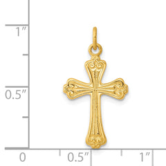 Sterling Silver 24k Gold-Plated Cross Charm with Polished Finish
