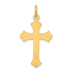 Sterling Silver 24K Gold-Plated Cross Pendant with Polished Finish