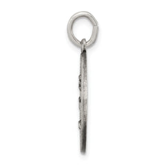 Sterling Silver 925 Holy Family Charm Pendant with Antiqued Finish