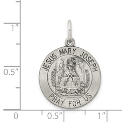 Sterling Silver 925 Holy Family Charm Pendant with Antiqued Finish