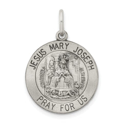 Sterling Silver Antiqued Holy Family Medal