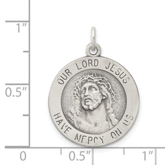 Sterling Silver 925 Ecce Homo Medal with Antiqued Finish Vintage Charm