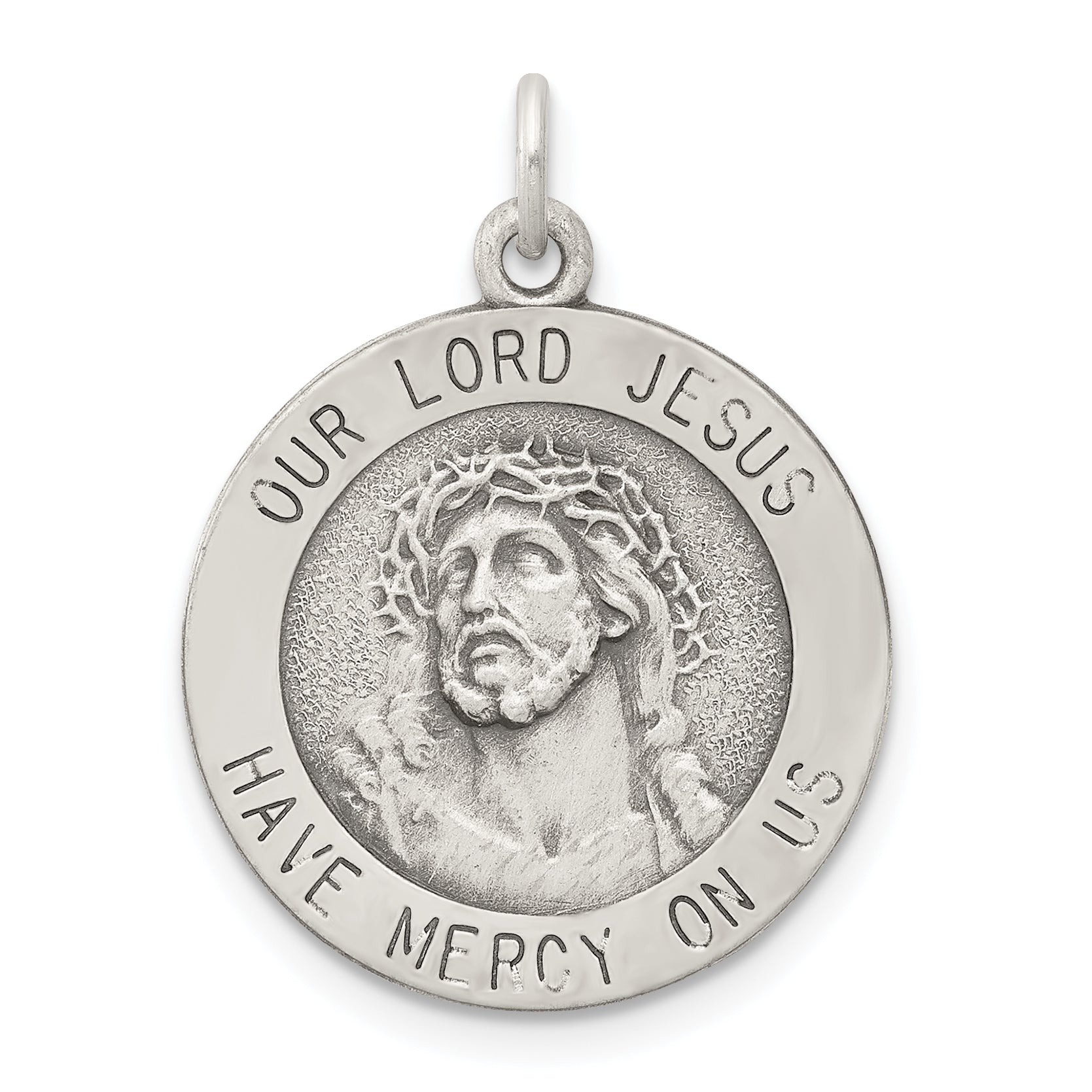 Sterling Silver Antiqued Ecce Homo Medal