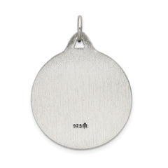 Sterling Silver 925 Antiqued Jesus Medal Pendant Vintage Inspired