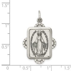 Sophia Jewelers Sterling Silver 925 Vintage Miraculous Medal Pendant