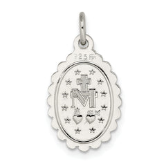 Sophia Jewelers Sterling Silver 925 Polished Miraculous Medal Pendant