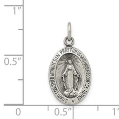Sophia Jewelers Sterling Silver 925 Antique Miraculous Medal Pendant