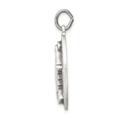 Sophia Jewelers Sterling Silver Antiqued Miraculous Medal Pendant 3D Design