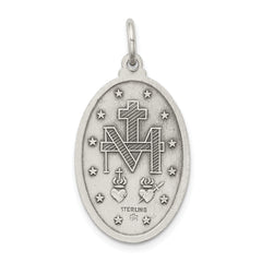 Sophia Jewelers Sterling Silver Antiqued Miraculous Medal Pendant 3D Design