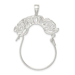 Sterling Silver 925 Charm Holder with Polished Anti-Tarnish Finish