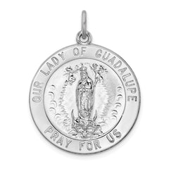 Sterling Silver Rhodium-plated Our Lady of Guadalupe Medal